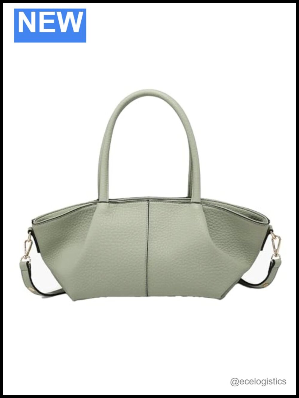 Vegan Leather Baguette Handbag Top Zip Crossbody Purse